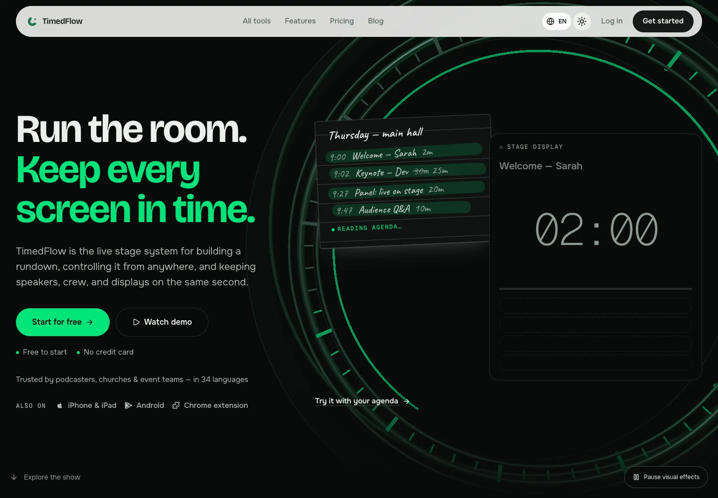 TimedFlow public website preview